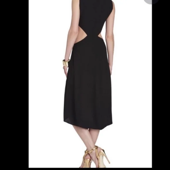 BCBG Dress Black High Low Size 6 - Picture 2 of 4